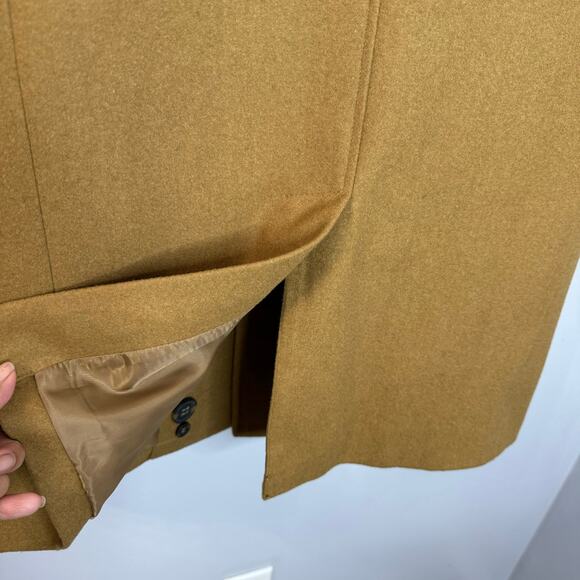 Cole Haan Notch Collar Button Front Wool-Blend Coat Preppy Camel Casual Men's M - Picture 9 of 16
